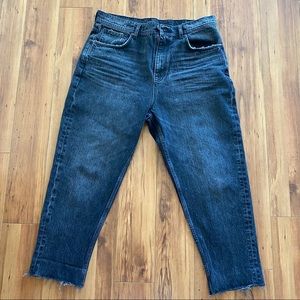 Black Wash Denim Capris